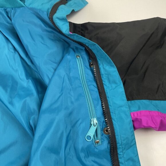 Columbia Bugaboo Radial Sleeve Jacket Women’s M Windbreaker Teal Purple 90’s - Picture 8 of 12